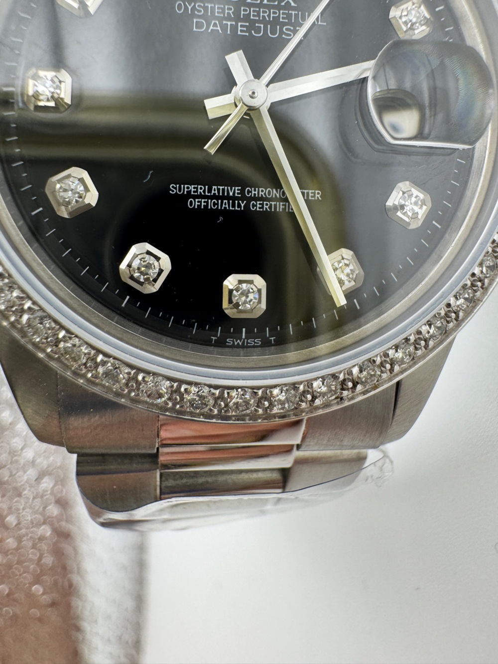 Rolex 1601 Datejust Stainless Steel Diamond Bezel Watch CUSTOM - Picture 5 of 12